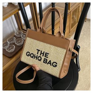 PU Single Shoulder Bag with Zipper and Stitching Detail - White,Black,Brown,Black with Brown,Black with White - One Size