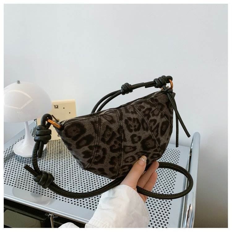 2024 Summer Dumpling Bag Mixed Material Zip Handbag Crossbody - Image 3