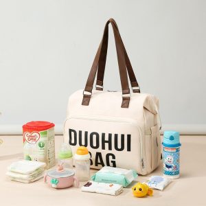 2024 One-Shoulder Mommy Bag with Bottle Pocket and Wet-Dry Separation - Gray,Black,Khaki,Blue - One Size