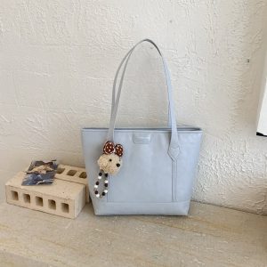 Women's Open-Top Tote Bag for Summer 2026 - One Size - White,Silver,Black,Blue,Pink